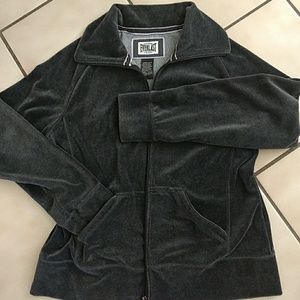 Gray velour zip up